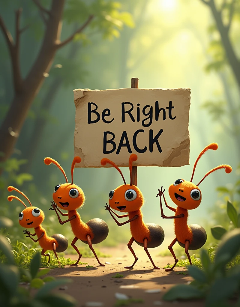 ants with a text be right back