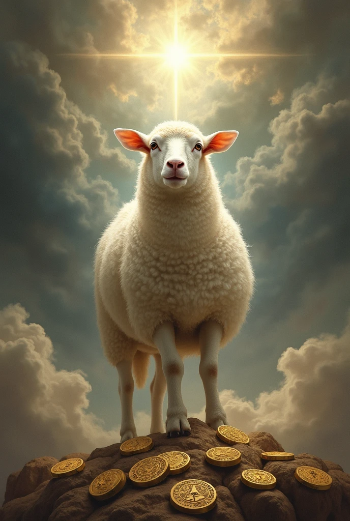 Lamb triumphing , and seven seals thrown on the ground