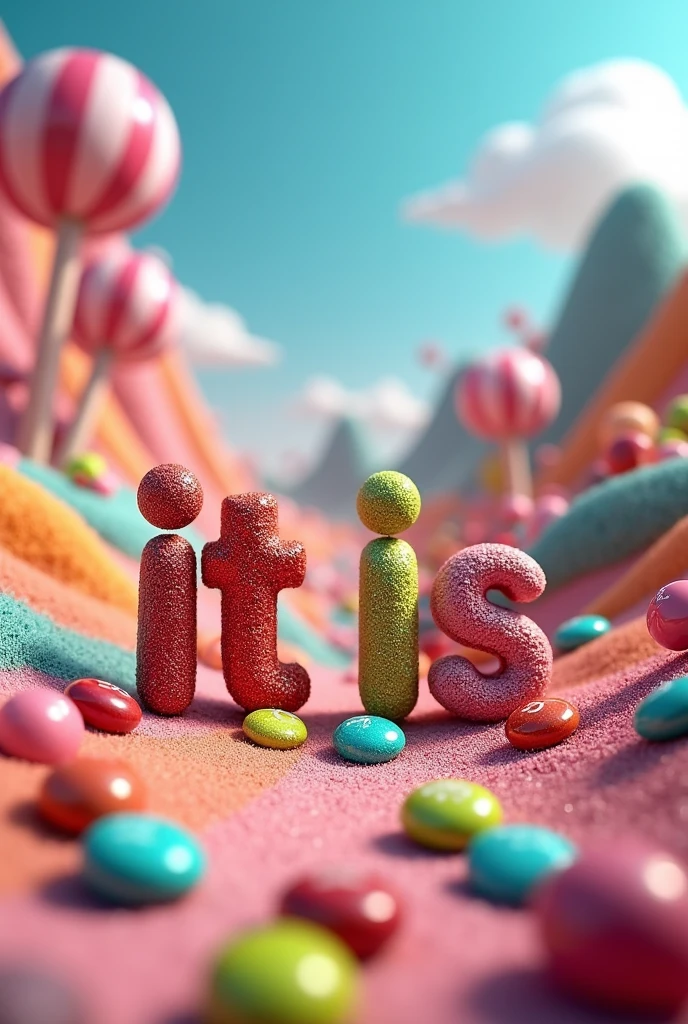 letter "It is" , candies , fullcolor , mm's, em paisagem de candies