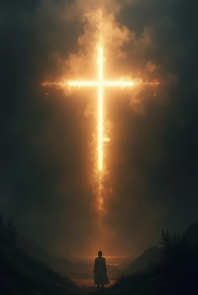 intense light, almost imperceptibly cross-shaped, but without being too explicit