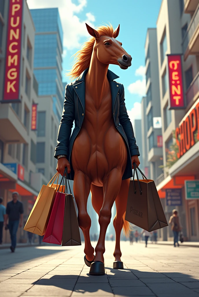 a centaur, shopping, Modern flair,