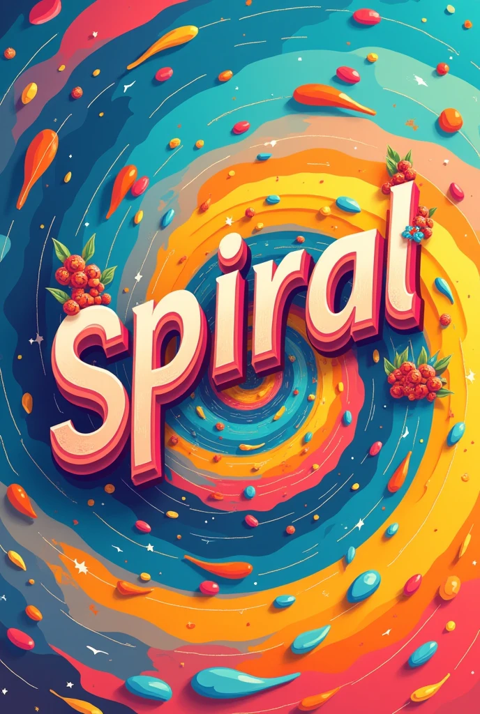 Design a cute poster with the word spiral, font size 50.