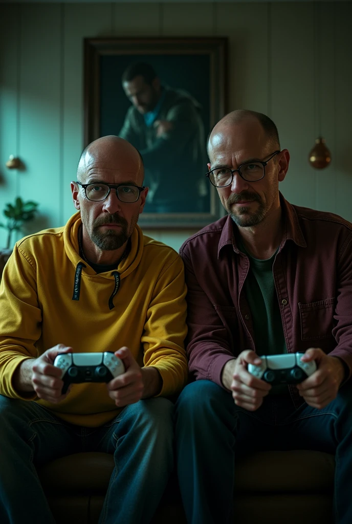 Walter white and jesse Pinkman are playing ps5.