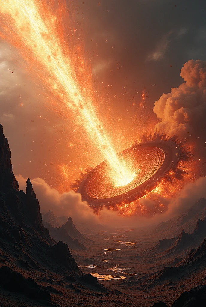 A meteorite crashes through the earth. Realistic images, very high resolution.