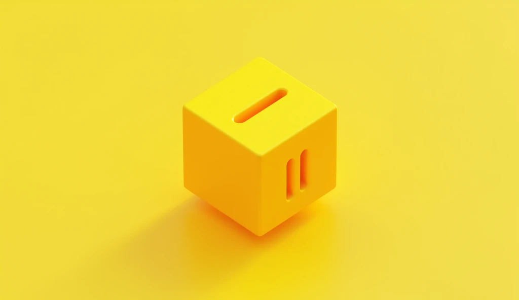 Create the Pause button background design for app with 3d yellow design