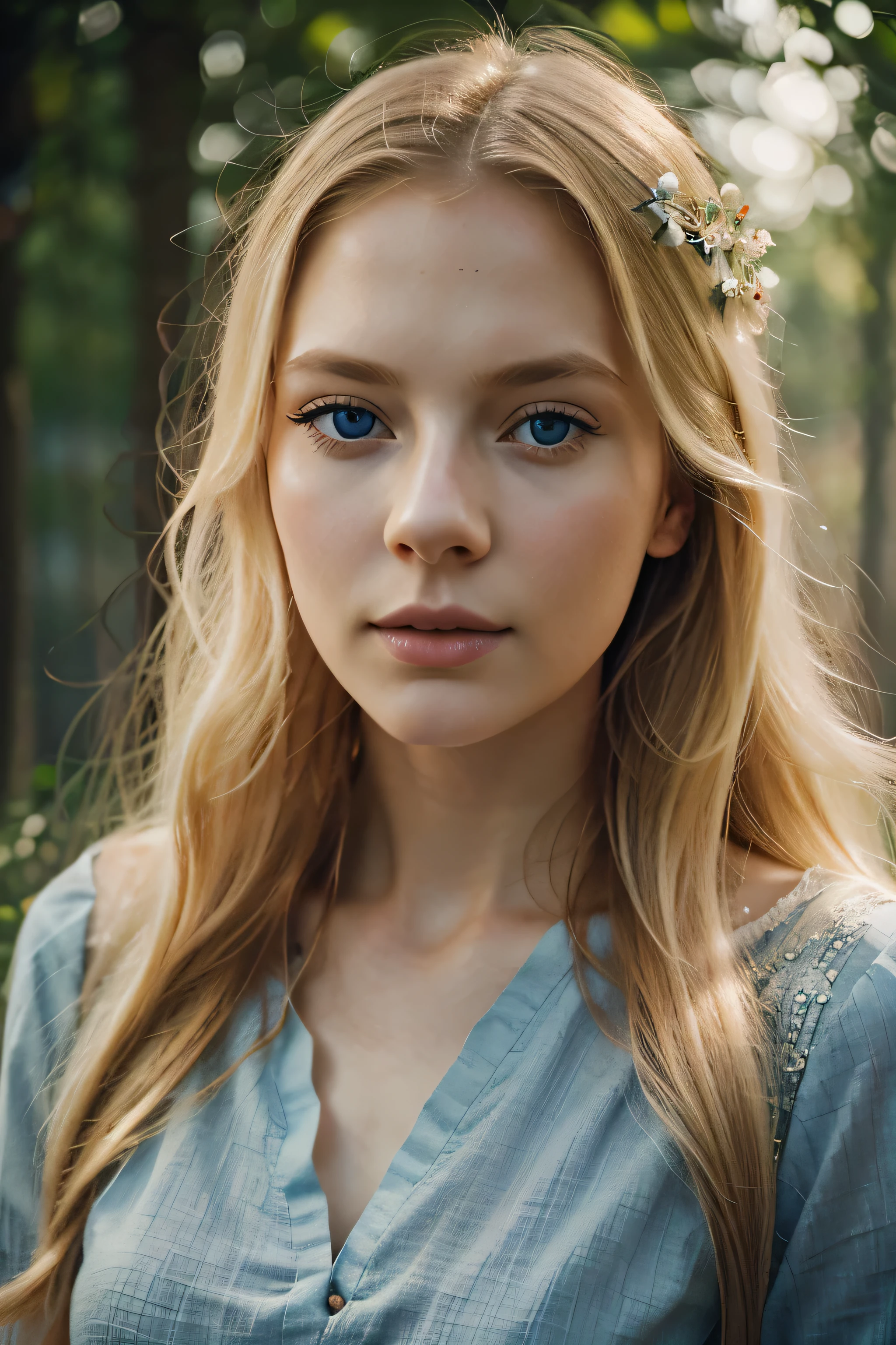 detailed portrait of a beautiful swedish girl, long blonde hair, blue eyes, pale skin, soft facial features, elegant dress, serene expression, cinematic lighting, highly detailed, photorealistic, digital art, 8k, best quality, masterpiece