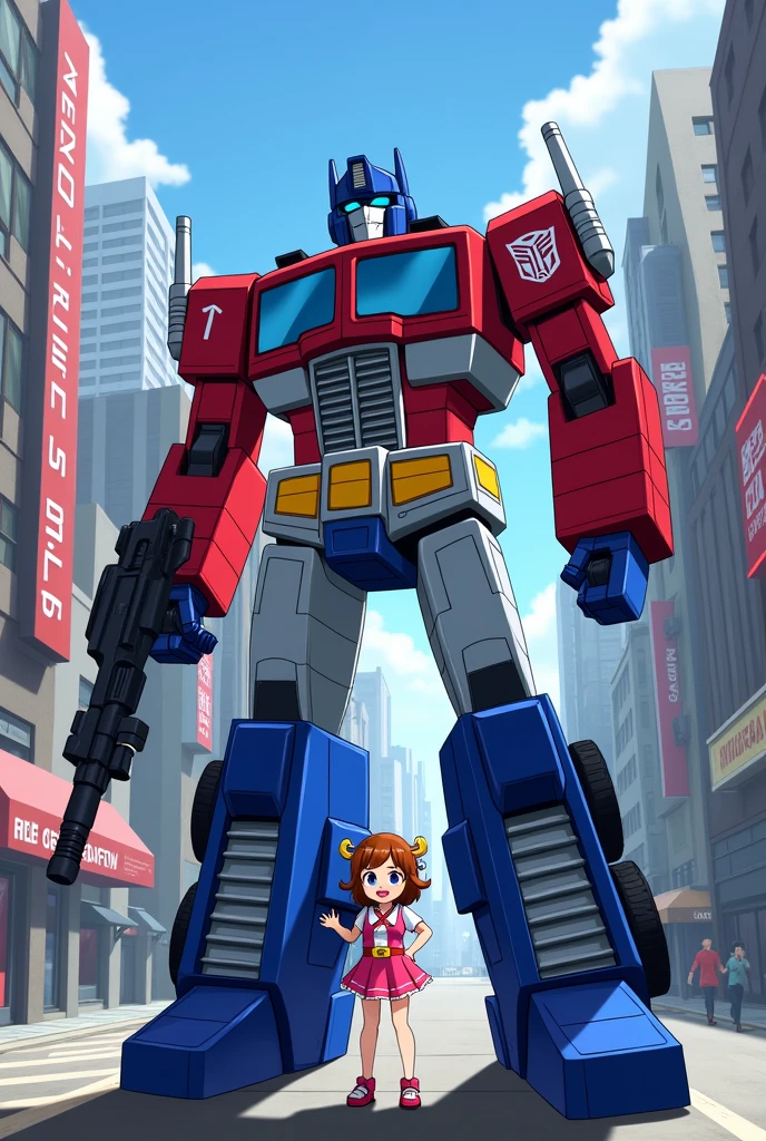 Ruka Sarashina And Optimus Prime 