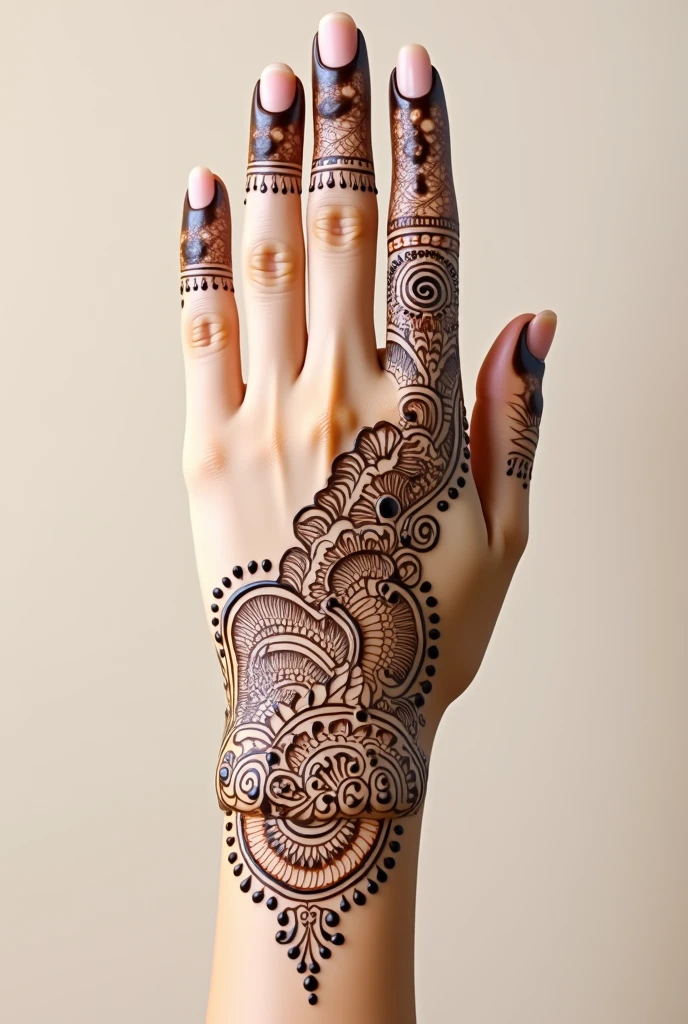 generate more Gol Tikki mehndi design on hand