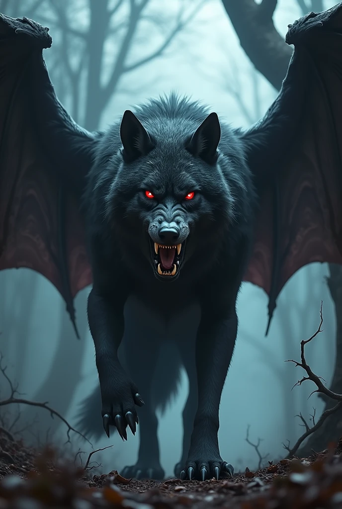 A Dangerous wolf which have wings like vampire