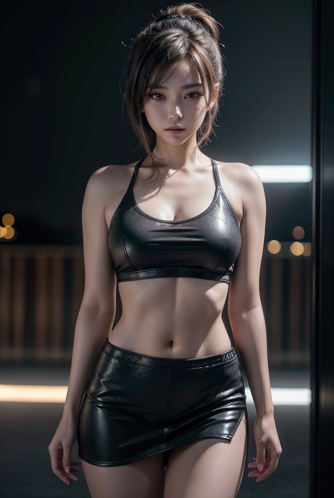 Female police officer、cute、young woman、1、Short Bob、Miniskirt Police、Sexy legs(best quality,4K,8k,highres,masterpiece:1.2),ultra-detailed,(realistic,photorealistic,photo-realistic:1.37),HDR,uhd,studio lighting,ultra-fine painting,sharp focus,physically-based rendering,extreme detail description,professional,vivid colors,bokeh,cinematic lighting,dramatic shadow、High resolution, High-resolution model, Retina, Textured skin, Ultra high definition,