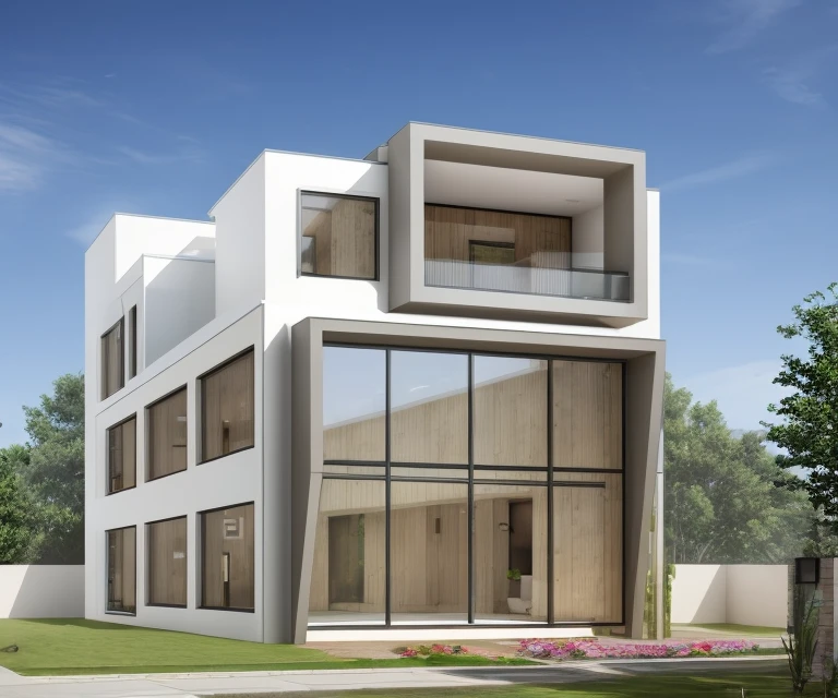 exterior building, glass windown, modern style