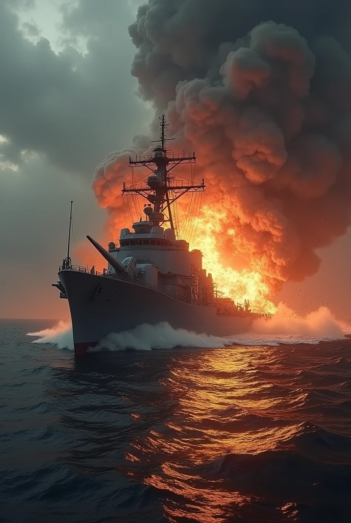 Destroyer hit by nuclear strike