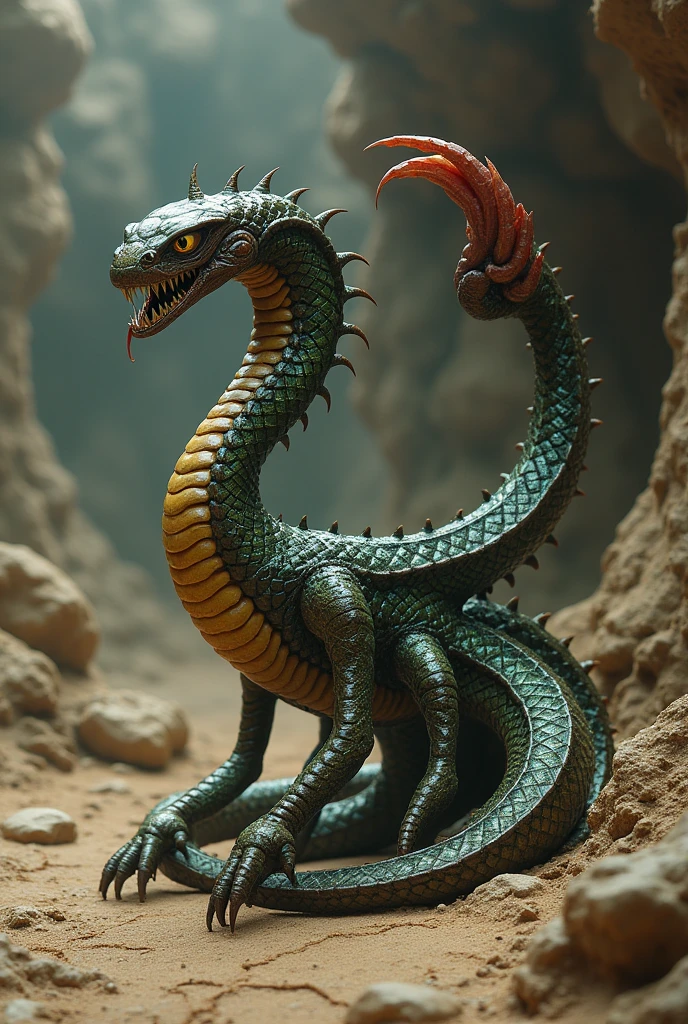 Snake merging with scorpion