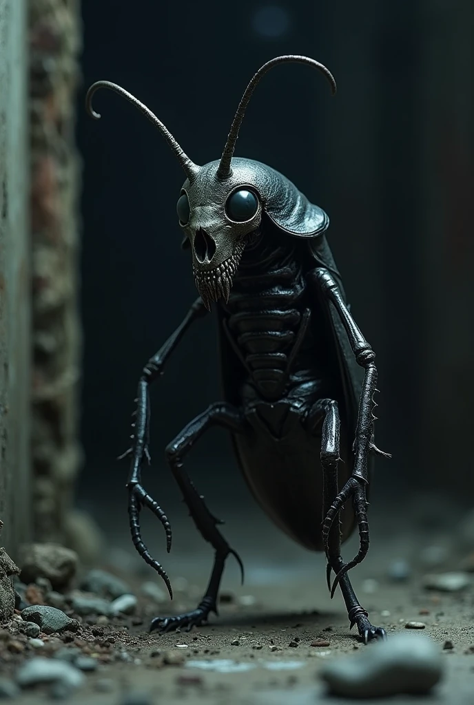 A death's-head cockroach thinking on 2 legs