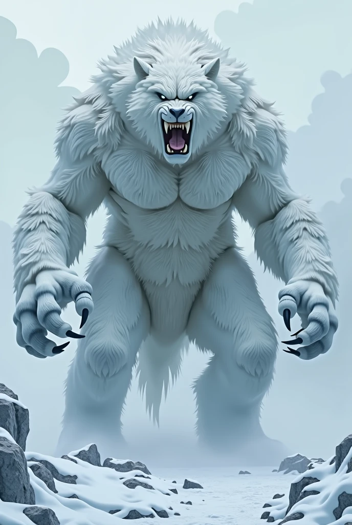an enormous snow monster is standing on the ice, in the style of epic fantasy scenes, manticore, explosive wildlife, terragen, dark gray, caninecore, strong facial expression, realistic hyper-detailed rendering, hyper-realistic details, 32k uhd, masterpiece::, the creature is moving towards the snow and it's claws, 2d game art, mythical beasts, strong facial expression, national geographic photo, cold and detached atmosphere, salvator rosa, realistic hyper-detailed rendering, hyper-realistic details, 32k uhd, masterpiece::, photo, digital art, fantasy, the dark crystal movie style:: --v 6