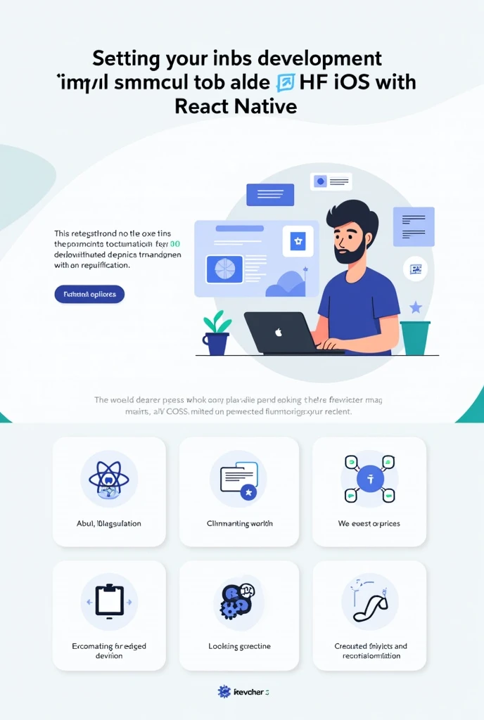 Ganrate a poster image for linkdin post regarding env setup for iOS in react native and make it simple