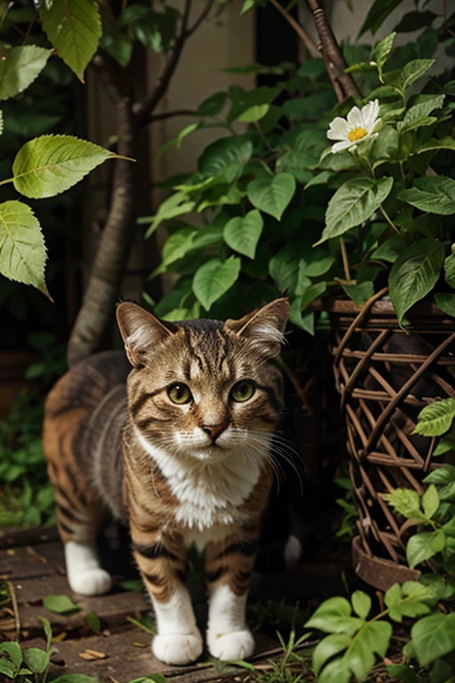 Cat flower and leaves
