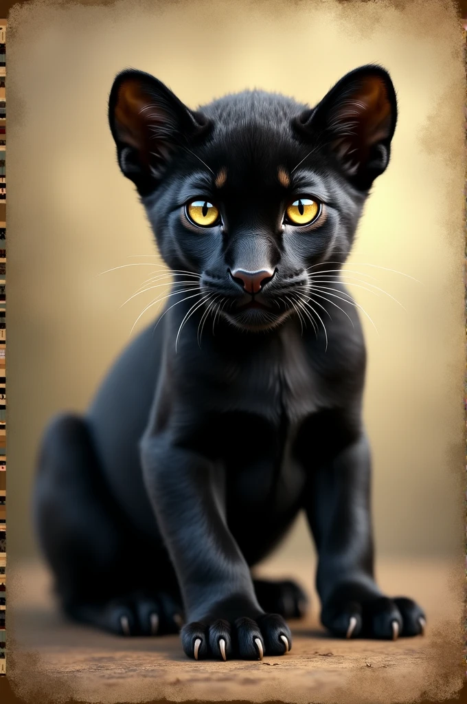 1 vintage style baby black panther,