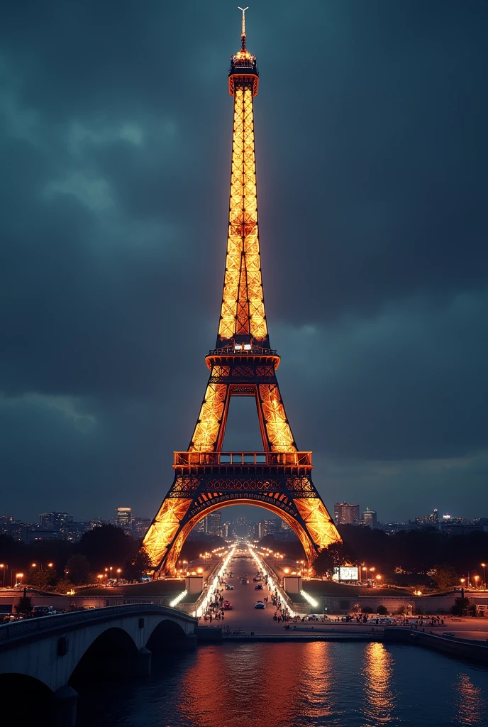 Fais-moi des images de la tour Eiffel Paris la nuit réalisme