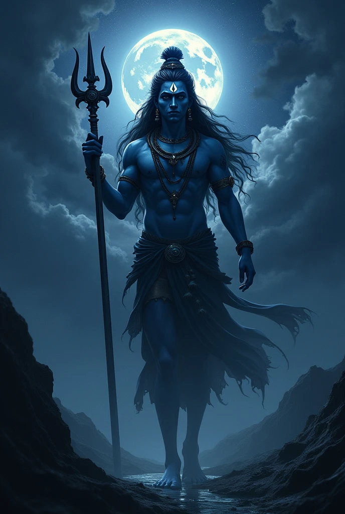 Mahadev God at darken night