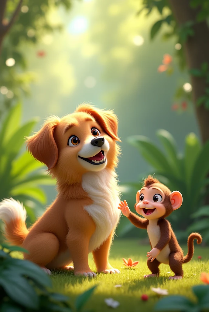 Dog and monkey 