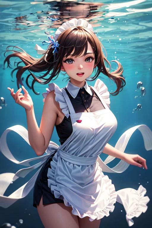 ((best quality)), ((masterpiece)), (detailed), 1girl,sexy girl,apron,under water 