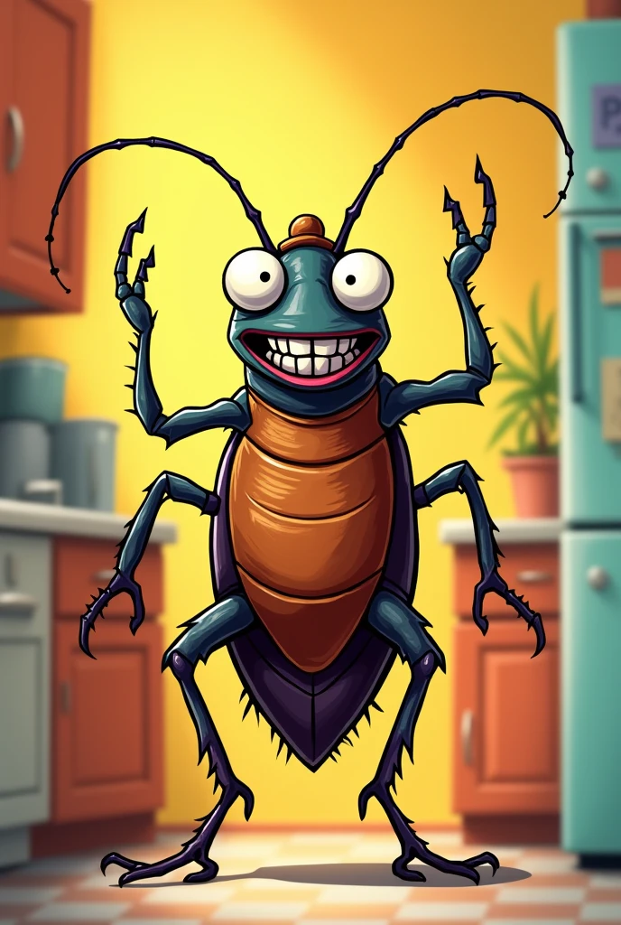 Standing cockroach in comic style 