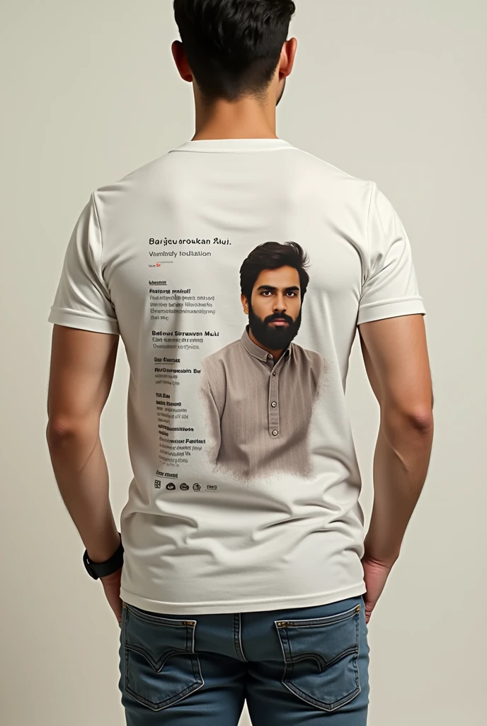 Tshirt with written balaju shrawan muji with man