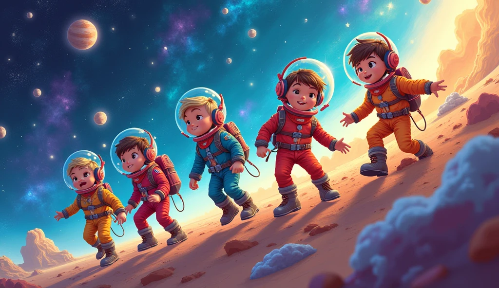 Boys cartoons in space