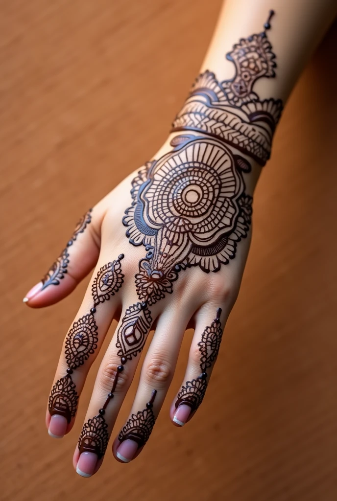 generate Rajasthani mehndi design on hand