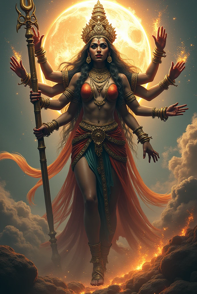 Hindhu bhadrakali full body with trident 

