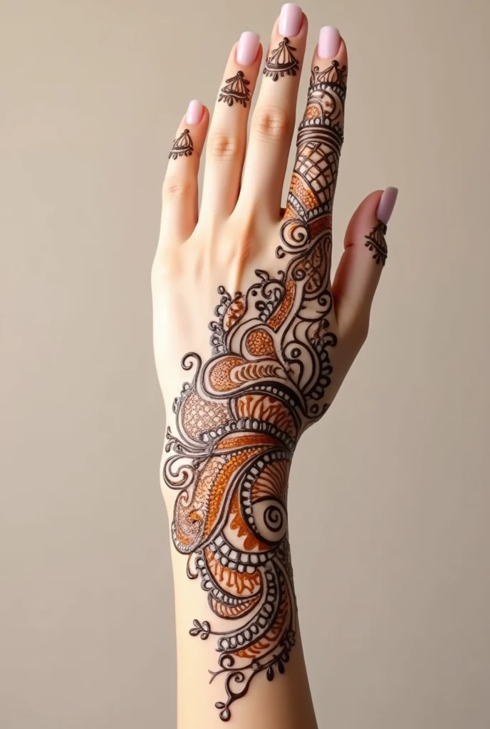 generate Traditional mehndi design on hand