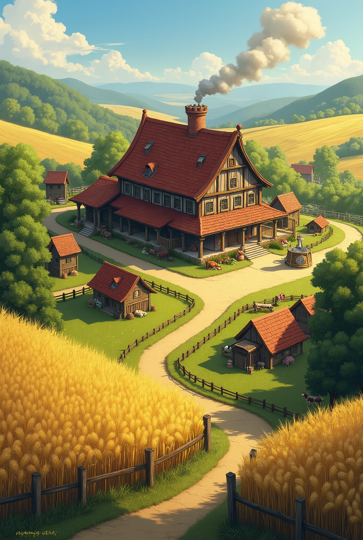 Creat village and big farm housee