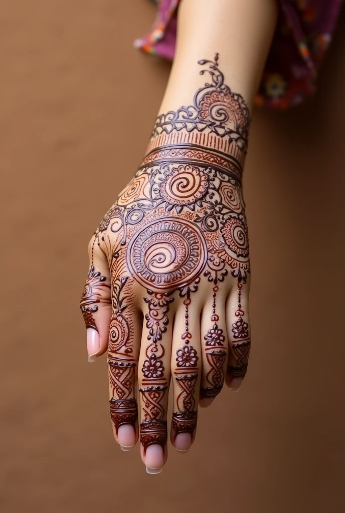 generate Rajasthani mehndi design on hand