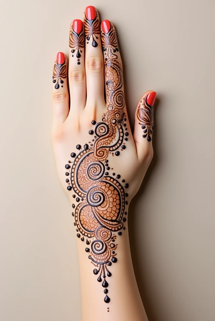 generate more Gol Tikki mehndi design on hand