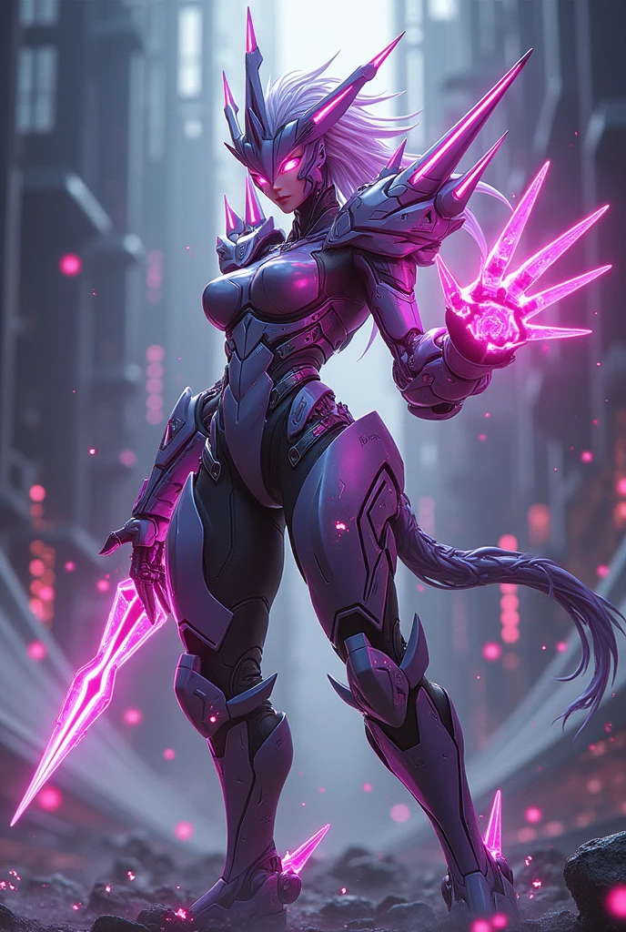 A fusion of Bronya Zaychik and Focalors and Furina in Honkai Impact style and containing the most outstanding characteristics of all but with the Honkai Impact style