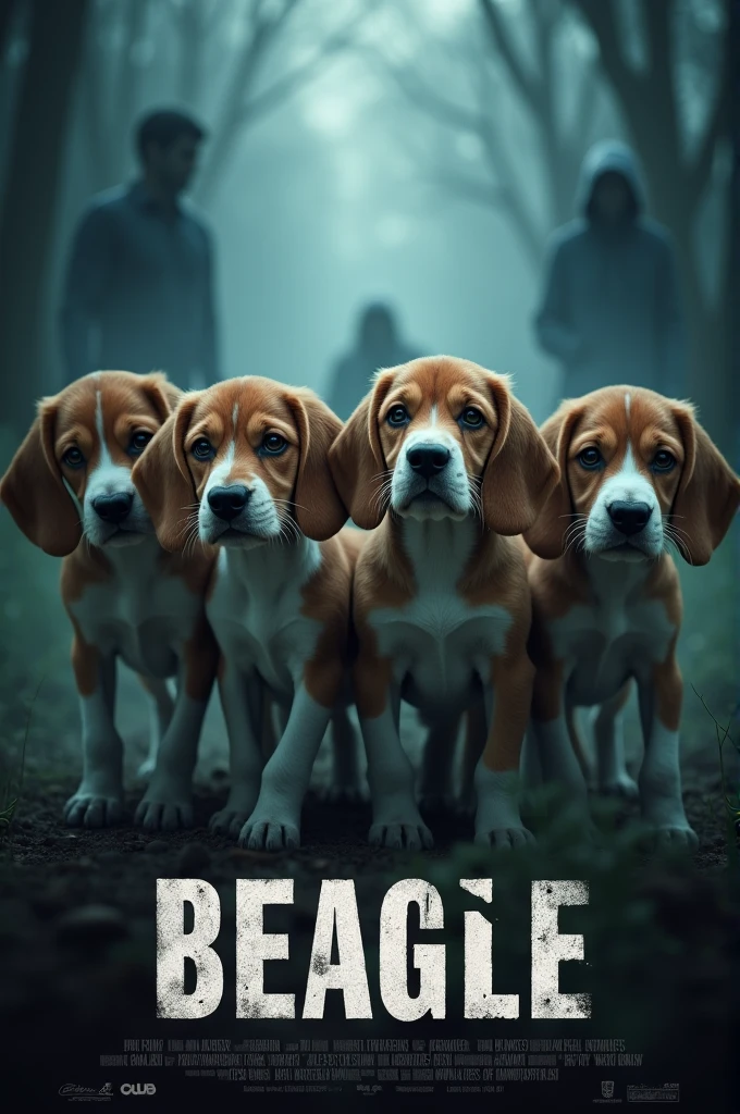 Affiche de film d'horreur avec des beagles