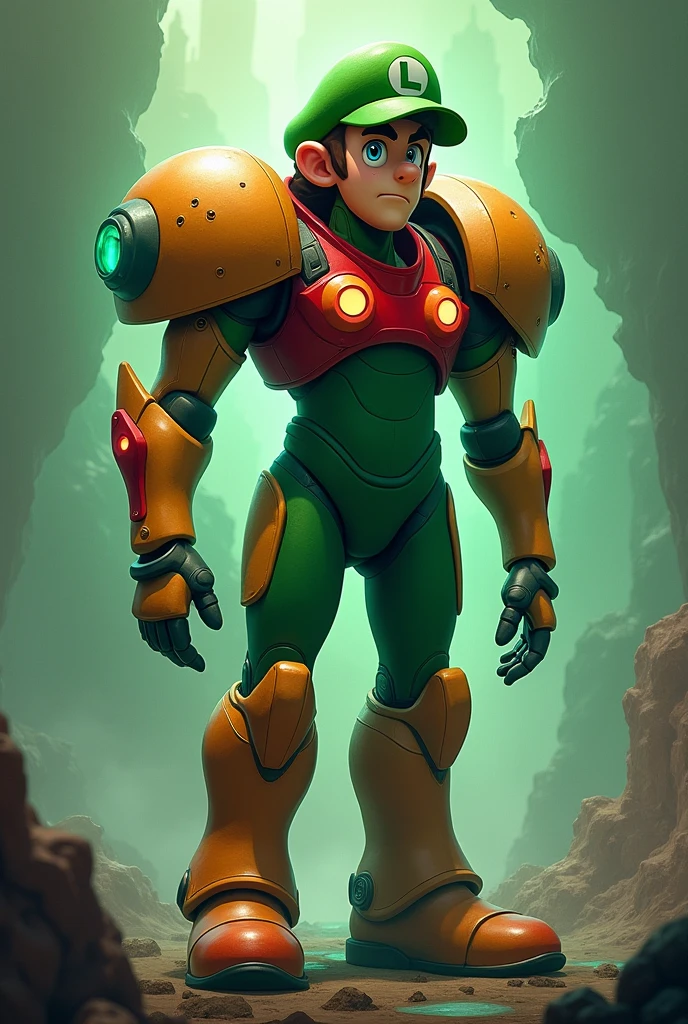 Luigi in Samus her body