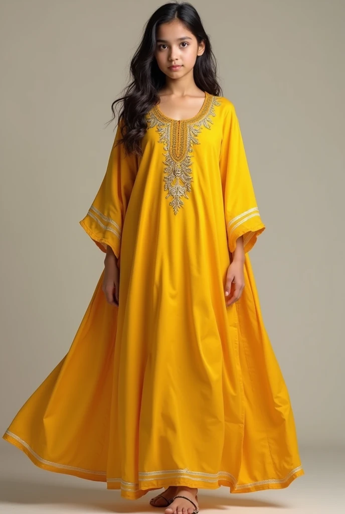 Pakistani girl. Young and beautiful. thick body shape. Fat girl. Long, Tall height, Innocent face. Wearing deep neck punjabi style kurti. Yellow colour kurti. Fat girls.