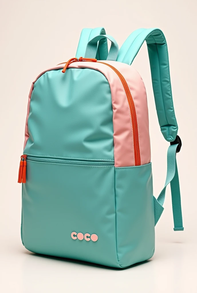A convenient and comfortable backpack with pastel colors, youthful and dynamic design and made from environmentally friendly materials, with logo CoCo