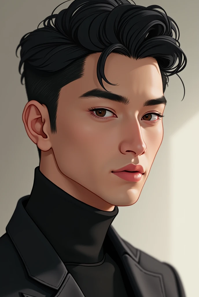 profile Black Hair sense of cleanliness Handsome Soft