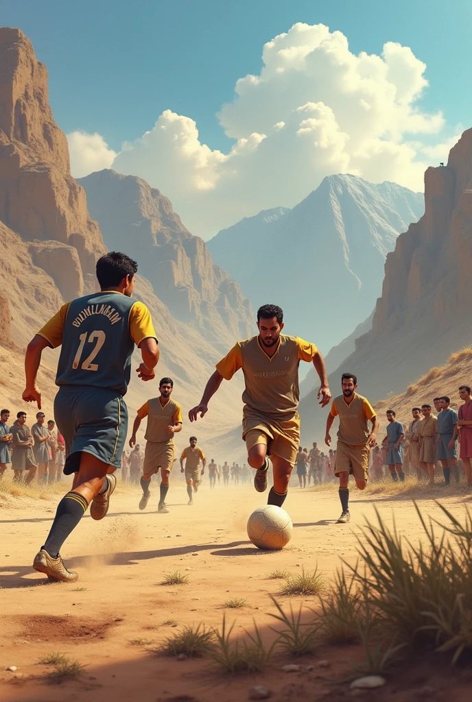 Create me a football picture in Afghanistan 