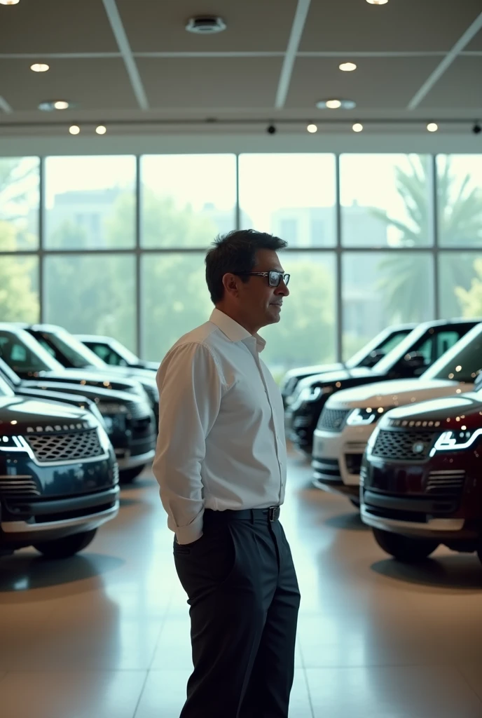 Om gawande in RANGROVER cars showroom