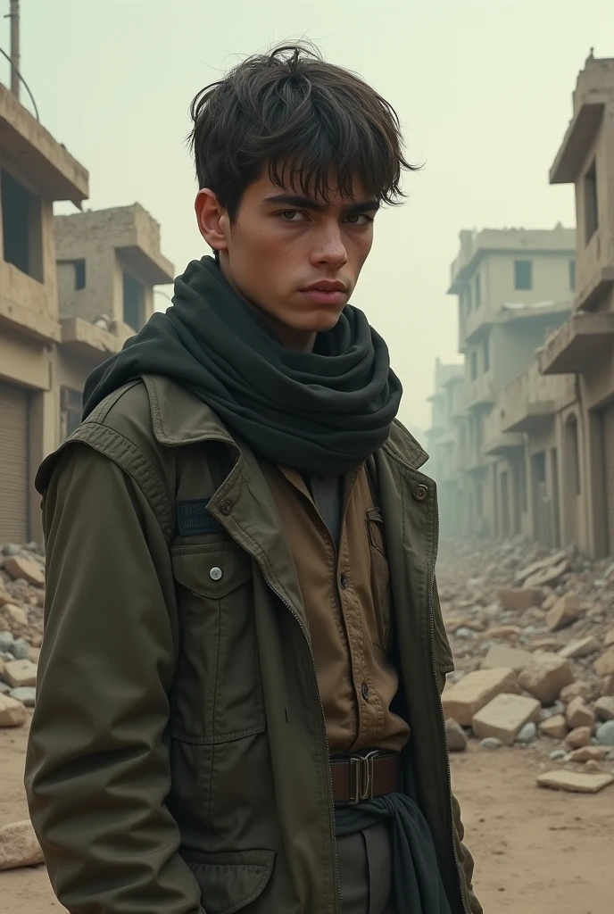 Create me a sad boy picture in Afghanistan