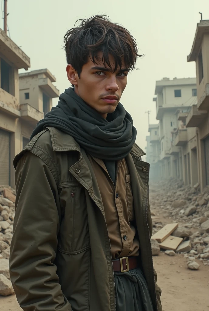 Create me a sad boy picture in Afghanistan
