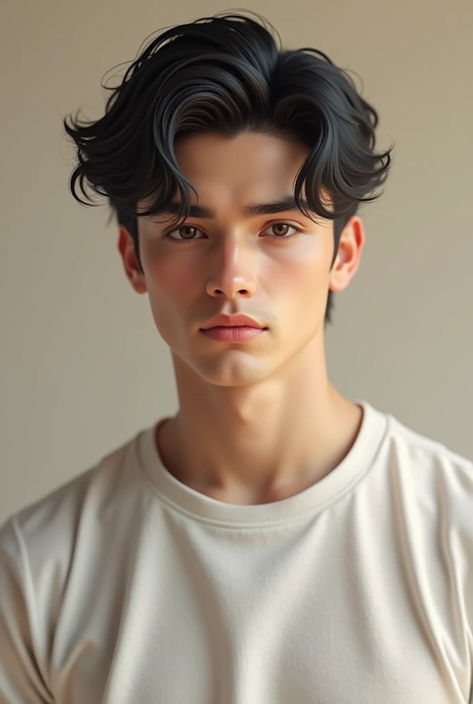 A handsome 1 with black hair and a clean-looking T-shirt


