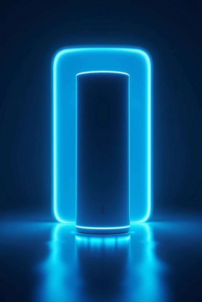 Make a picture of Amazon Alexa speaker. Blue lighting