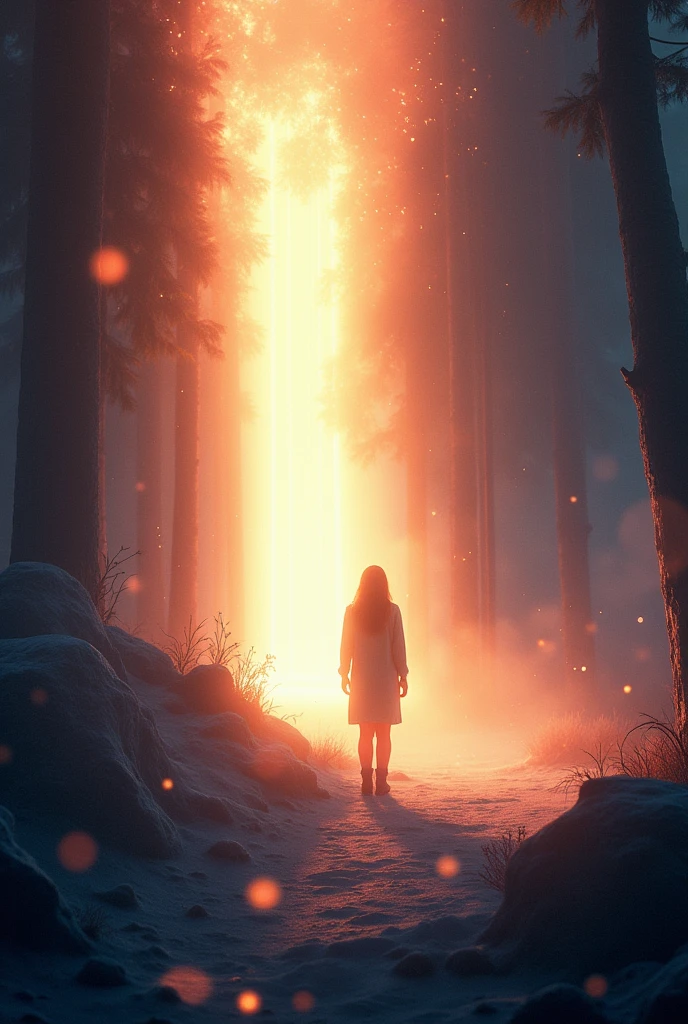 Une lumière éclatante illumine tout, finissant sur une lumière douce