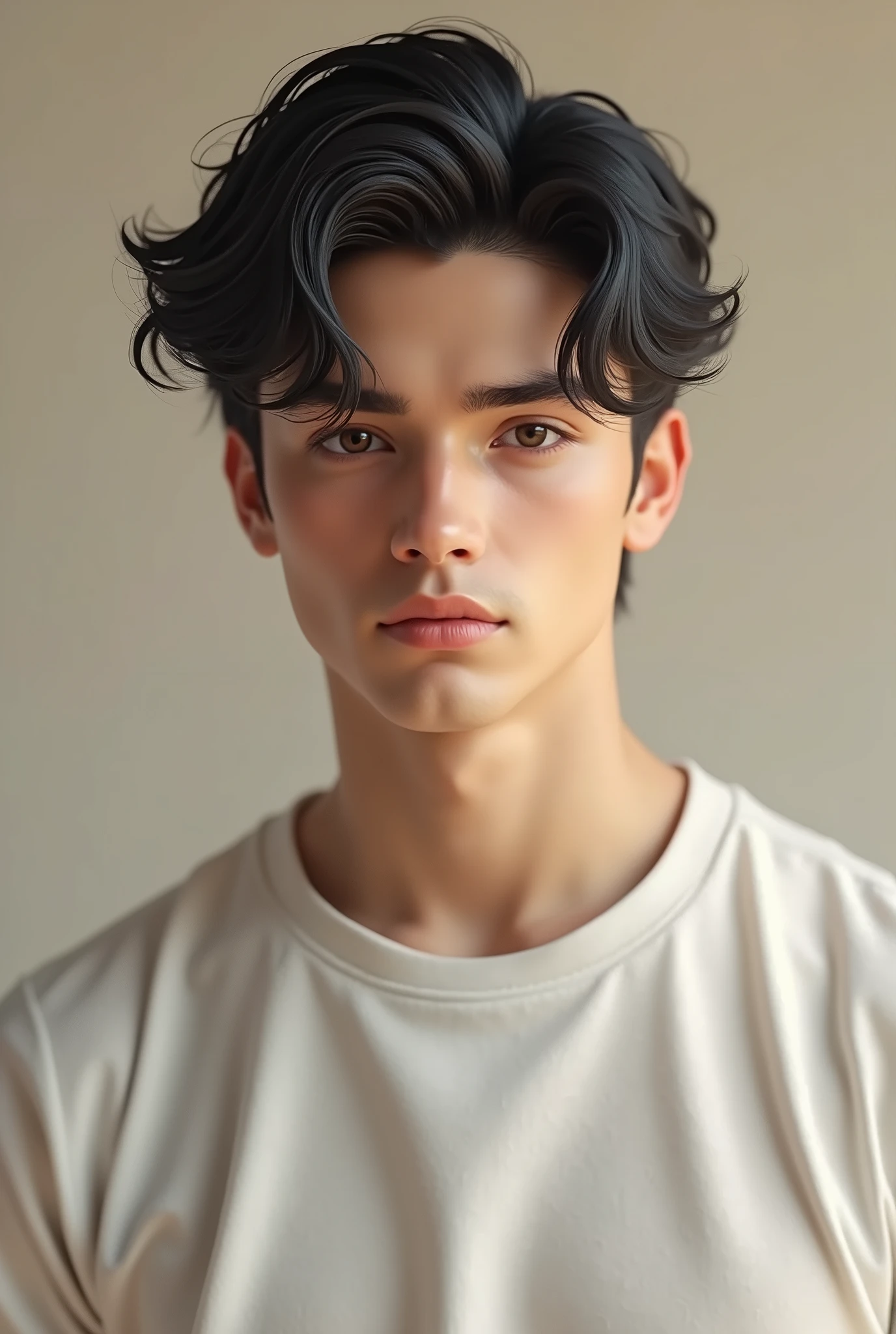 A handsome 1 with black hair and a clean-looking T-shirt