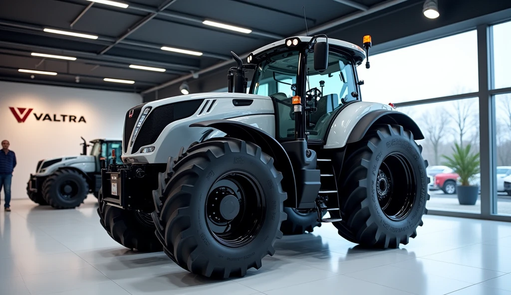2025 Valtra S-474 Tractor side view in brand showroom in grey color